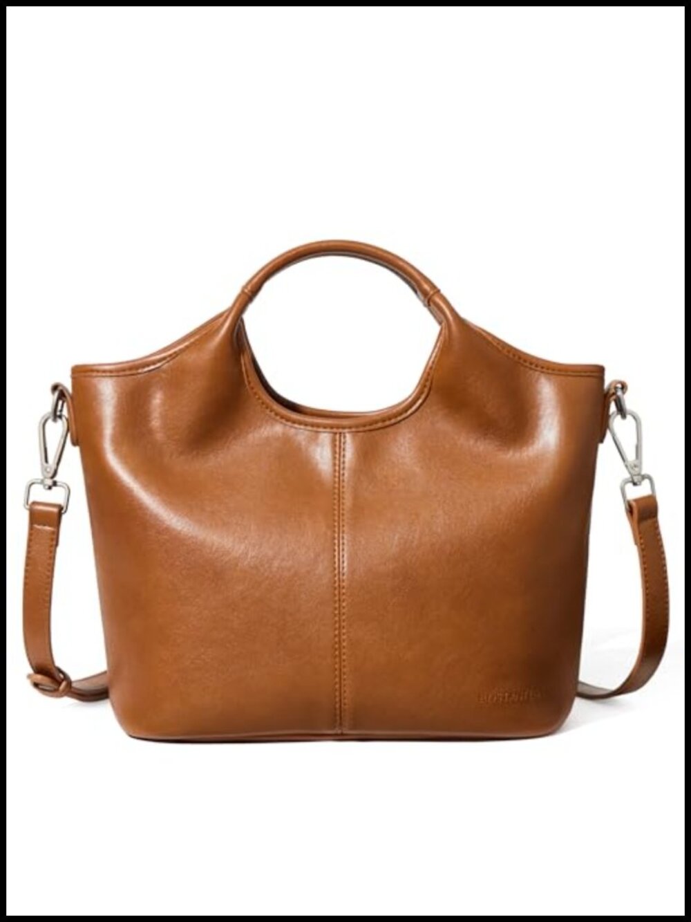 Vegan Leather Satchel Handbag Crossbody Purse Zip Soft Women